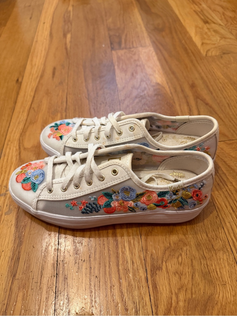 Keds White Sneakers Floral Embroidery